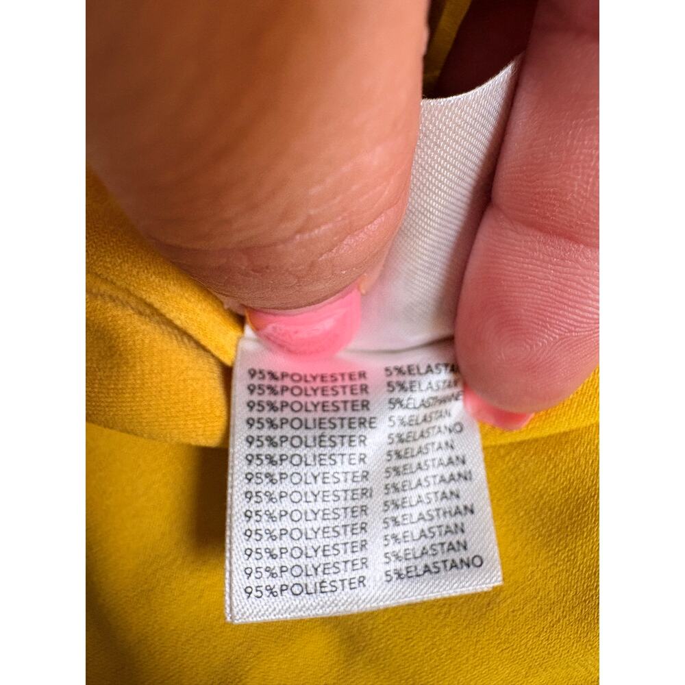 Sunshine Yellow Ruched Bodycon Mini Dress Open Back Knot Detail Y2K Going Out - Picture 16 of 16